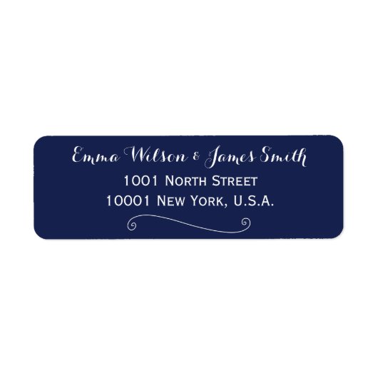 Navy Blue Elegant Address Labels (Vorne)