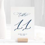 Navy Blue Elegant Calligraphy Table 11 Wedding Tischnummer<br><div class="desc">*** Bitte geben Sie H064 in den Shop-Suche ein, um alle passenden Artikel zu finden *** Oder besuchen Sie unsere Elegant Calligraphy Collection. *** Dieses hochwertige Design ist einfach zu anpassen, um Ihre Hochzeitsfarben, Stile und Thema. Für weitere Anpassungen klicken Sie bitte auf den Link "Edit using Design Tool" und...</div>