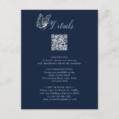 Navy Blue Elegant Calligraphy Wedding Details Begleitkarte (Vorderseite)
