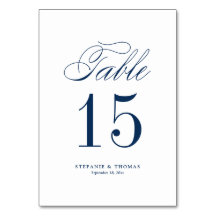 Navy Blue Elegant Classic Script Wedding