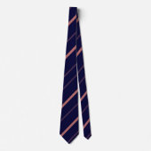 Navy Blue Elegant Diagonal Lines Striped Krawatte (Vorderseite)