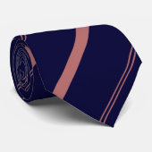 Navy Blue Elegant Diagonal Lines Striped Krawatte (Gerollt)