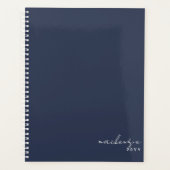Navy Blue Elegant Einfach Minimalistisch Personali Planer (Vorderseite)