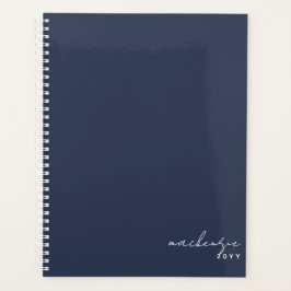 Navy Blue Elegant Einfach Minimalistisch Personali Planer