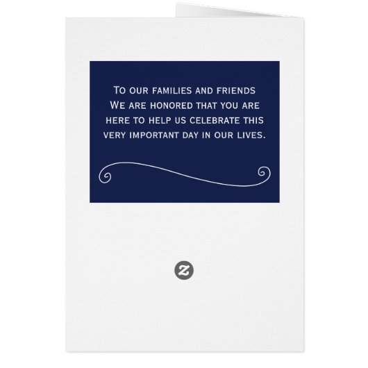 Navy Blue Elegant Hochzeitsprogramme (Hinten)