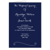 Navy Blue Elegant Hochzeitsprogramme (Vorne)