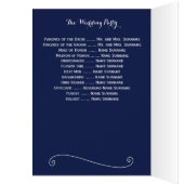 Navy Blue Elegant Hochzeitsprogramme (Innen (Links))