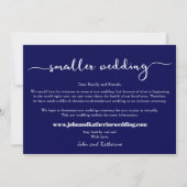 Navy Blue Elegant Kleinere Hochzeitsankündigung Save The Date (Vorderseite)