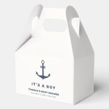 Navy Blue Elegant Nautical Anchor Baby Shower