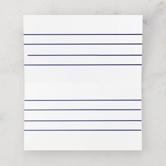 Navy Blue Elegant Professional Minimalist Monogram Treuekarte (Innenseite Aufgefaltet)