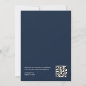 Navy Blue Elegant QR Code Foto Overlay Save The Date (Rückseite)