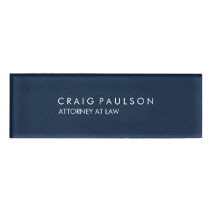 Navy Blue Elegant Schlicht Beruflich Namenschild