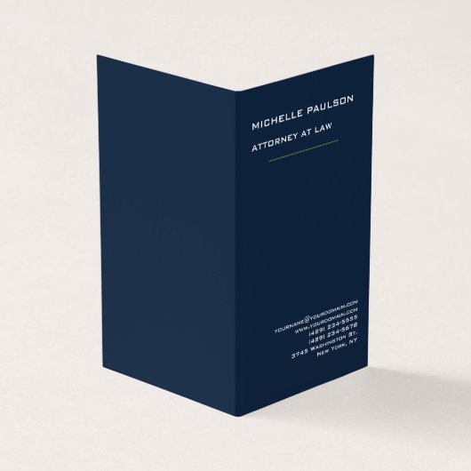 Navy Blue Elegant Schlicht Beruflich Visitenkarten (Vorderseite)