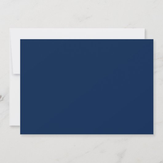 Navy Blue Elegant Script Save the Date (Rückseite)