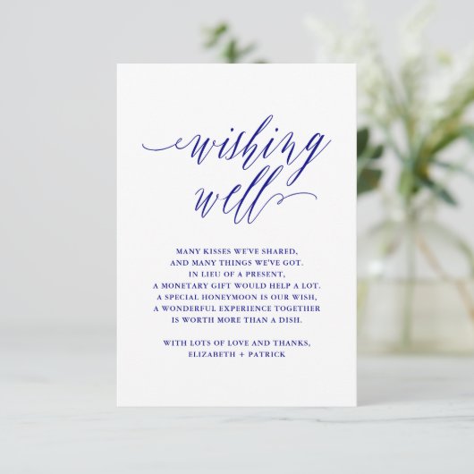 Navy Blue Elegant Script Typografy Einladung (Stehend Vorderseite)