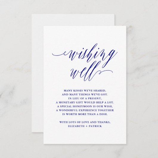 Navy Blue Elegant Script Typografy Einladung (Vorne/Hinten)