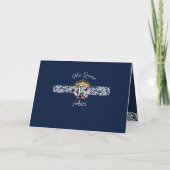 Navy Blue Elegant Silver Quinceñera Spanisch Einladung (Rückseite)
