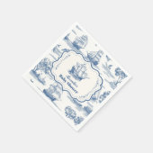 Navy Blue Elegant Toile Nautical Baby Shower Serviette (Ecke)