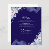 Navy blue elegant wedding Menu card (Vorne/Hinten)