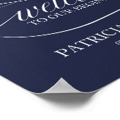 Navy Blue Elegant Willkommen zu unserem Anfang Poster (Ecke)