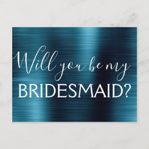 Navy Blue Elegant wirst du meine Bridesmaid sein Einladungspostkarte