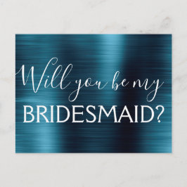 Navy Blue Elegant wirst du meine Bridesmaid sein Einladungspostkarte