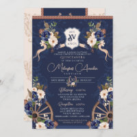 Navy Blue Elegante Baroque Charra Quinceanera