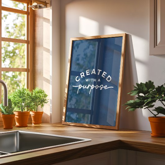 Navy Blue Elegante Christliches Zitat Poster