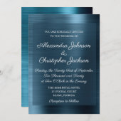 Navy Blue Elegante Hochzeitseinladung Einladung (Vorne/Hinten)