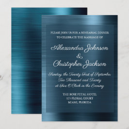 Navy Blue Elegante Probe Dinner Einladung