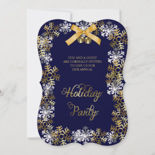 Navy Blue Elegante Snowflake Corporate Party laden Einladung