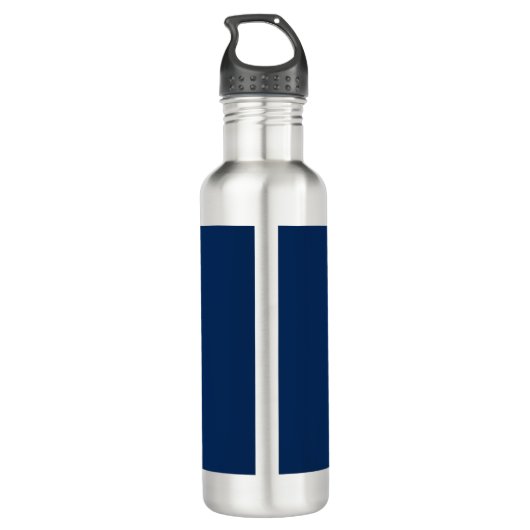 Navy Blue eleganter Monogramm personalisiert Edelstahlflasche (Rückseite)
