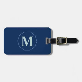 Navy Blue eleganter Monogramm personalisiert Gepäckanhänger