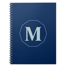 Navy Blue eleganter Monogramm personalisiert Notizblock