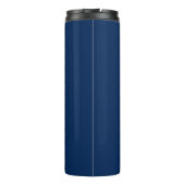 Navy Blue eleganter Monogramm personalisiert Thermosbecher (Rückseite)