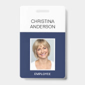 Navy Blue Employee - Name Foto Corporate Work Ausweis (Front)