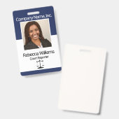 Navy Blue - Employee Picture Abzeichen Ausweis (Vorder- & Rückseite)