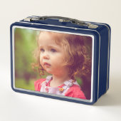 Navy Blue Enchanted Forest Fairies Birthday Foto Metall Brotdose (Rückseite)