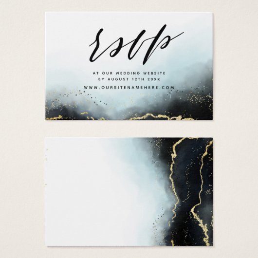 Navy Blue Ethereal Nebel Website UAWG Insert Cards (Vorne & Hinten)