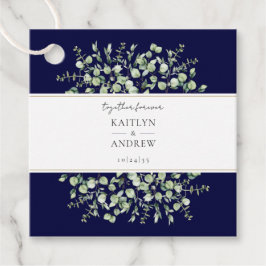 Navy Blue Eucalyptus Together Forever Wedding Geschenkanhänger