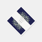 Navy Blue Eucalyptus Together Forever Wedding Serviette (Ecke)