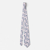 Navy Blue Eucalyptus Wedding Blush Pink Neck Tie Krawatte (Rückseite)