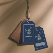 Navy Blue Evergreen Tree Geschenkanhänger – Set vo