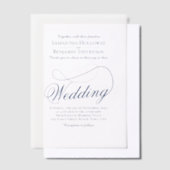 Navy Blue Extravagant Script Elegant Wedding Pergament Einladungen (Versetzt)