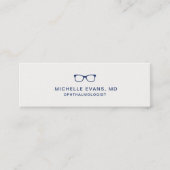 Navy Blue Eyeglasses Logo Optometrist Einfach Mini Visitenkarte (Vorderseite)