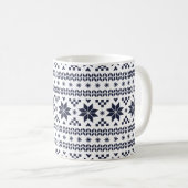 Navy Blue Fair Isle Pattern Kaffeetasse (VorderseiteRechts)