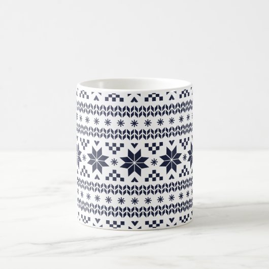 Navy Blue Fair Isle Pattern Kaffeetasse (Mittel)