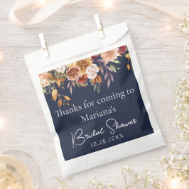 Navy Blue Fall Floral Brautparty Geschenktütchen