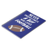 Navy Blue Fall Football Spieler Geschenke für Jung Notizblock (Linke Seite)