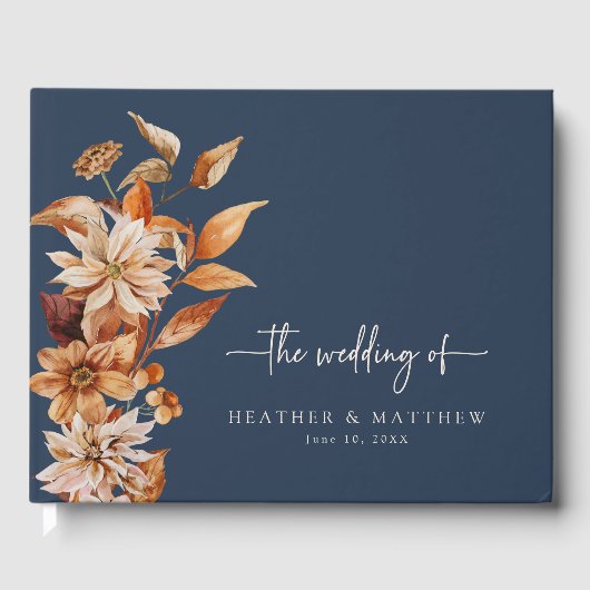 Navy Blue Fall Gästebuch (Vorderseite)